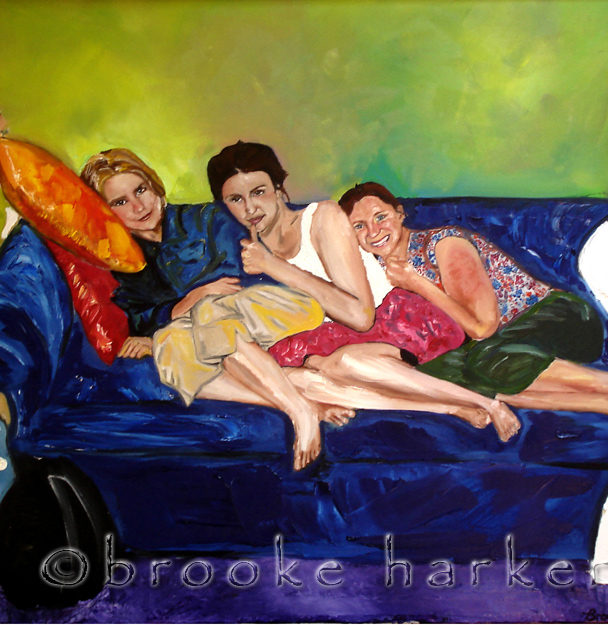 Friends on Couch | 27.5″ x 35.5″ | Oil on Canvas SOLD