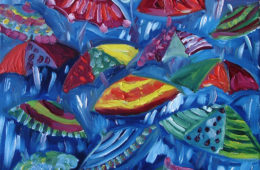 Maddy’s Brellas | 20″ x 16″ | Oil on Canvas SOLD