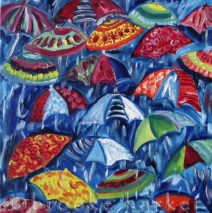 Umbrellas | 26″ x 16″ | Oil on Canvas SOLD