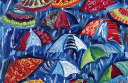 Umbrellas | 26″ x 16″ | Oil on Canvas SOLD