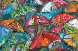 Umbrellas | 26″ x 16″ | Oil on Canvas SOLD