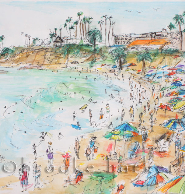 Laguna Brellas | 9.25″ x 11″ | Ink, watercolor, pencil | SOLD