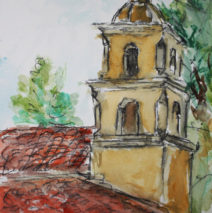 Ojai Valley Museum | 7.75″ x 5″ | Ink, watercolor & pencil | SOLD