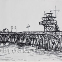 San Clemente Pier | 5″ x 7.75″ | Ink, watercolor, pencil