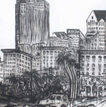 Pershing Square | 84 x 66 x 3.75 | ink & acrylic on canvas | by Brooke Harker | SOLD