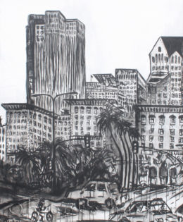 Pershing Square | 84 x 66 x 3.75 | ink & acrylic on canvas | by Brooke Harker | SOLD