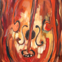 Sienna Strings | 57″ x 37″ | Oil on Canvas | SOLD