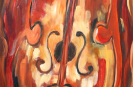 Sienna Strings | 57″ x 37″ | Oil on Canvas | SOLD