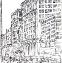 Broadway & 7th | 12″ x 9″ | Ink on paper | SOLD