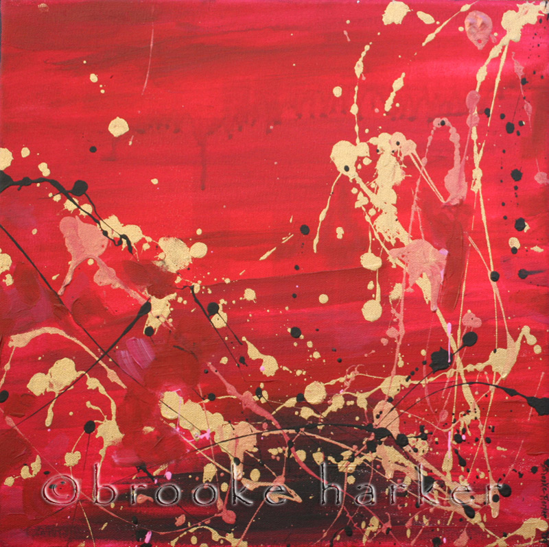 Crimson Sky | 15″ X 15″ | Acrylic On Canvas | SOLD - Brooke Harker