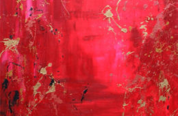 Crimson Dive 1 | 72″ x 50″ | Acrylic on Canvas | SOLD