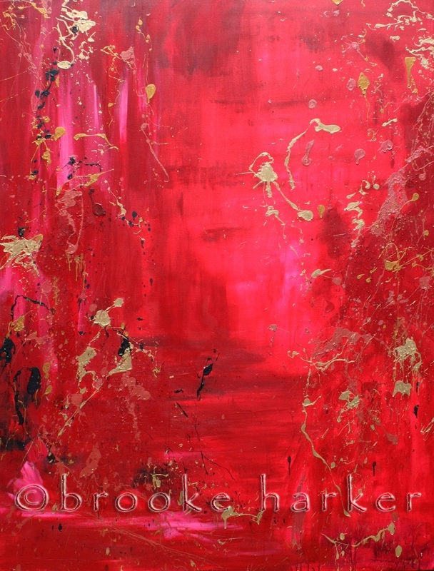 Crimson Dive 1 | 72″ x 50″ | Acrylic on Canvas | SOLD