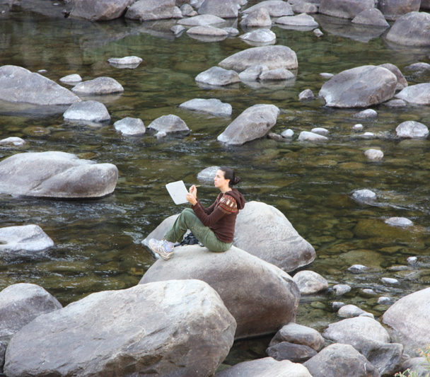 Painting in Mercede River