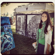 Brooke Harker with Angel City 1 & 2 at The Beverly Hills Art Show