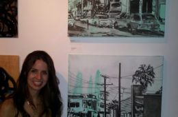 artist Brooke Harker at “Canvas Streets” at DDR Gallery