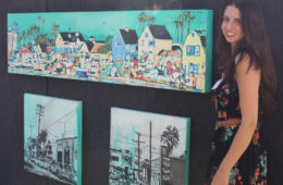 Brooke Harker with “Coastal Town” & “Abbot Kinney 1 & 2”