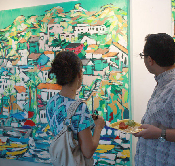 guests of the “Wavelength” exhibit at Malibleu Gallery