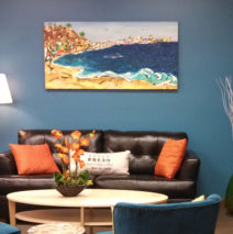 original painting “Coastal Dreamin’ 2 ” by Brooke Harker in it’s home at OfficeSlice