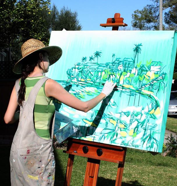 artist Brooke Harker painting “Emerald Surf”