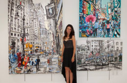 artist Brooke Harker at FAB Art Gallery in Santa Monica