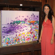 artist Brooke Harker with “Festive Days”