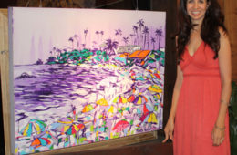 artist Brooke Harker with “Festive Days”