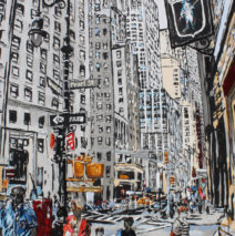 Corner of Pearl |90″ x 60″ x 3.75″| ink, oil & acrylic on canvas | by Brooke Harker | SOLD