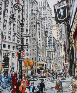 Corner of Pearl |90″ x 60″ x 3.75″| ink, oil & acrylic on canvas | by Brooke Harker | SOLD