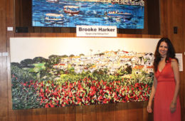 Brooke Harker at the opening of “Energies of the California Coast”