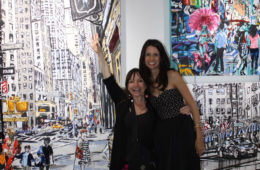 Kathy Leonardo with artist Brooke Harker at FAB Art Gallery