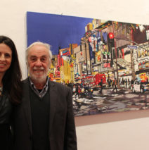 artist Brooke Harker with curator Alfio Borghese