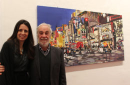 artist Brooke Harker with curator Alfio Borghese