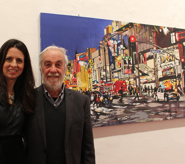 artist Brooke Harker with curator Alfio Borghese