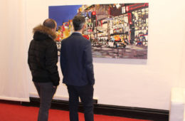 visitors at Satura Art Gallery view Arcobaleno Nights