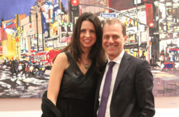 artist Brooke Harker with Gallery Director Mario Napoli