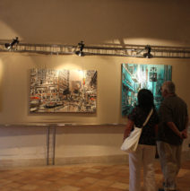 viewing artworks by Brooke Harker at Villa Comunale