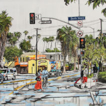 Boulevard Smile | 58″ x 60″ | ink, oil & acrylic on canvas | by Brooke Harker | on-hold