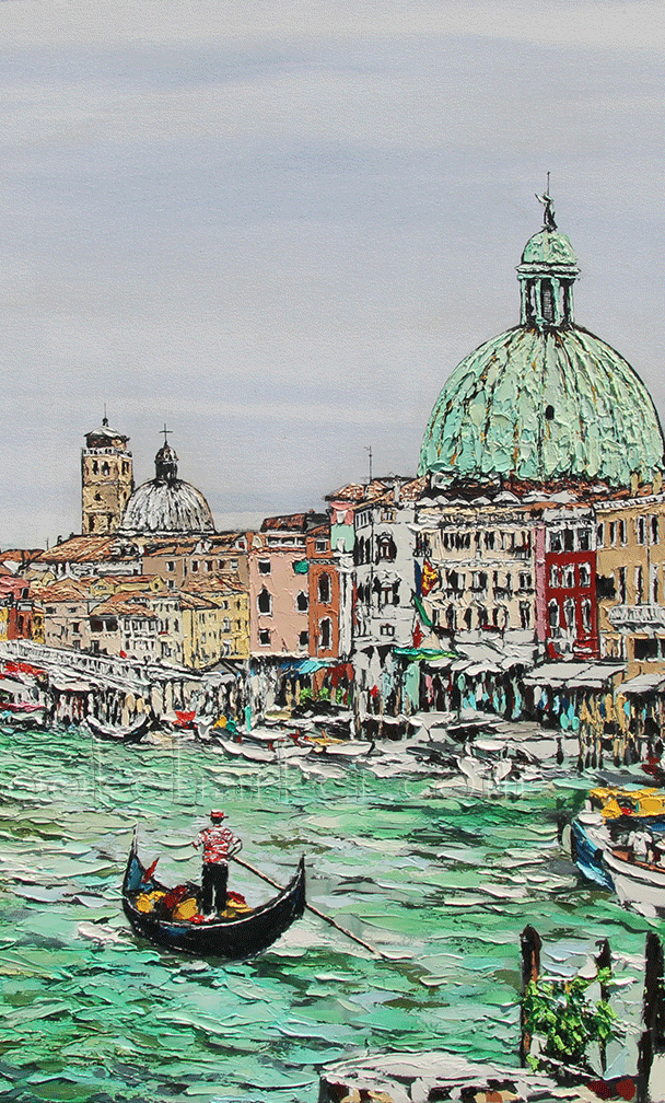 Venezia Anew | 48 x 48 | ink, oil & acrylic on canvas | by Brooke Harker | SOLD