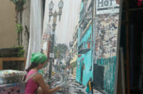 Brooke Harker painting “Downtown Stride”