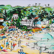 Laguna in Motion | 32 x 40 | ink, oil & acrylic on canvas | by Brooke Harker | SOLD