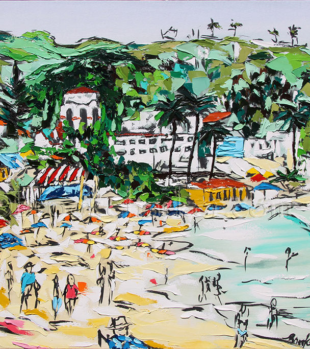 Laguna in Motion | 32 x 40 | ink, oil & acrylic on canvas | by Brooke Harker | SOLD