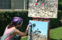 Harker painting Laguna in Love & Summer in Stride