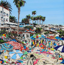 Laguna in Love | 32 x 24 | ink, oil & acrylic on canvas | by Brooke Harker | SOLD