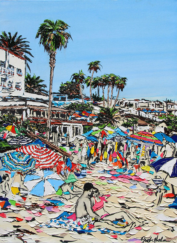 Laguna in Love | 32 x 24 | ink, oil & acrylic on canvas | by Brooke Harker | SOLD