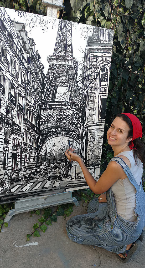 artist Brooke Harker painting Un Altre Jour