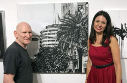 Peter Frank with “Finding Voice” and artist Brooke Harker