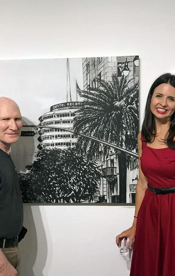 Peter Frank with “Finding Voice” and artist Brooke Harker