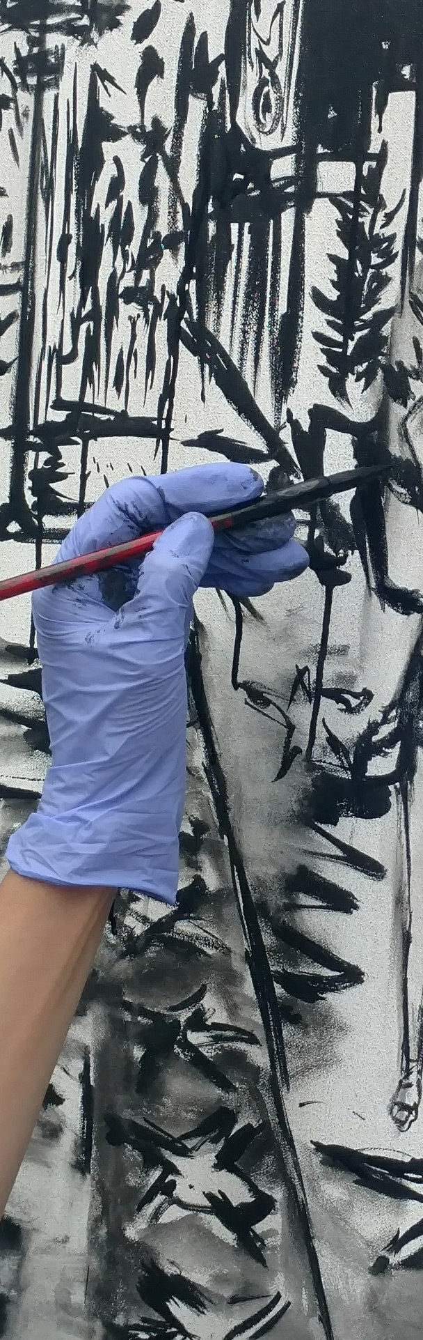 close up painting Hollywood in Stride