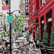 Hollywood in Stride | 60 x 40 | ink, oil & acrylic on canvas | by Brooke Harker