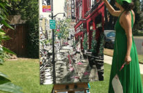 Harker painting “Hollywood in Stride”